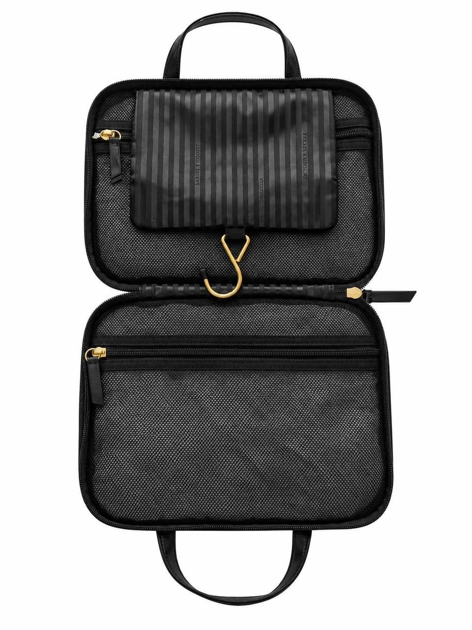 Victoria’s Secret Black Hanging Travel Case Toiletry Organizer Bag