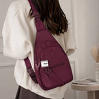 PINK Victoria’s Secret Wine Sling Crossbody Bag Adjustable Strap Multi Pocket NW