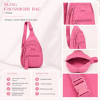 Victoria’s Secret PINK Pink Sling Crossbody Bag Nylon Adjustable Strap NWT