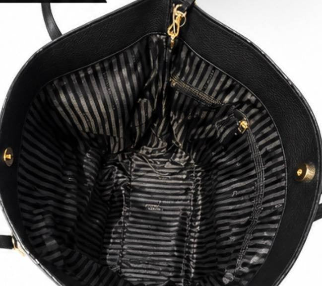 Victoria’s Secret Black Tote Bag & Wristlet Set NWT Large Shopper Purse