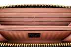 VS-WALLET-BLK-V01 Victoria’s Secret Black Quilted Zip Around Wallet Gold V