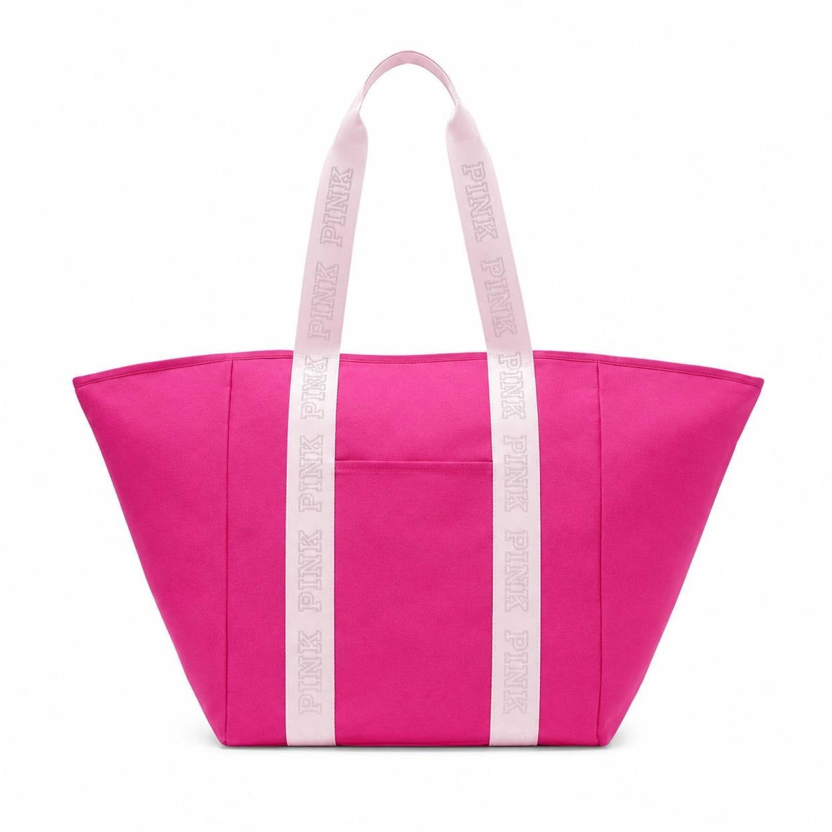 Victoria’s Secret PINK Canvas Tote Bag Hot Pink Zip Top Large