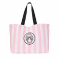 Victoria’s Secret Heritage Striped Terry Cloth Tote Beach Bag Pink White NWT