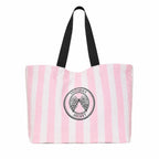 Victoria’s Secret Heritage Striped Terry Cloth Tote Beach Bag Pink White NWT