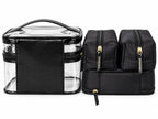 VS Victoria's Secret Black 4-Piece Makeup Bag Set Clear Case