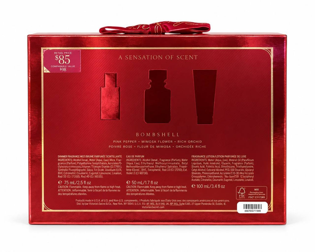 Victoria’s Secret Very Sexy 3-Piece Gift Set, Eau de Parfum 1.7 fl oz, Fragrance