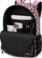 Victoria’s Secret PINK Sequin Leopard Backpack Pink Black 15” Laptop NWT