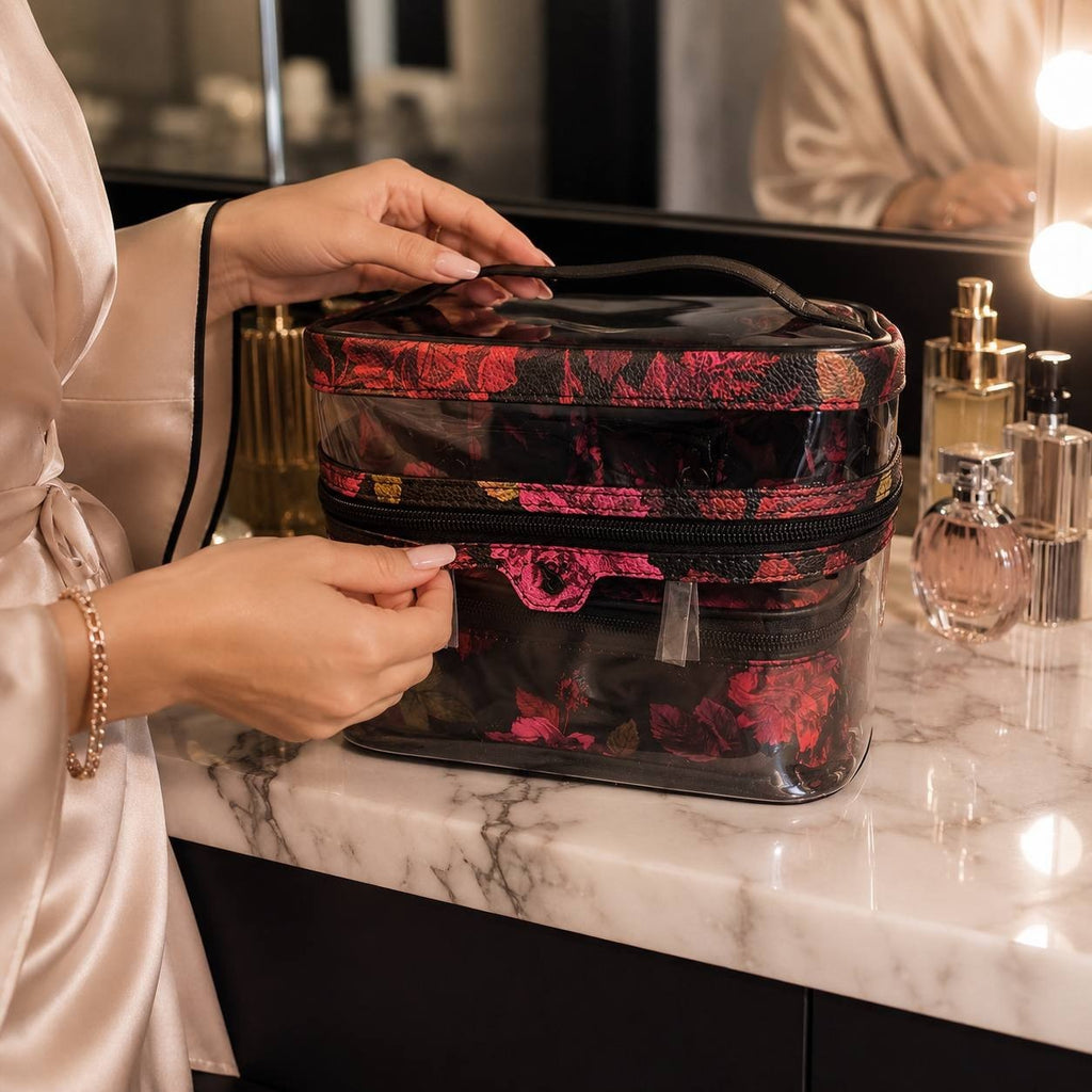 Victoria’s Secret 3-Piece Floral Cosmetic Bag Travel Makeup Organizer Set NWT