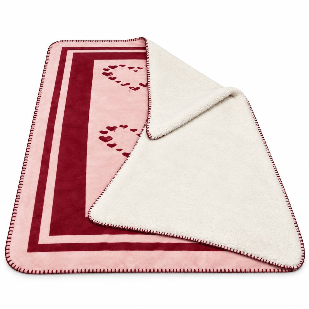 Victoria’s Secret Cozy Fleece Blanket Pink Hearts 59.8x50