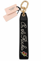 VS-CHERRY-BLK Victoria’s Secret Rhinestone Wristlet Keychain Cherry Black