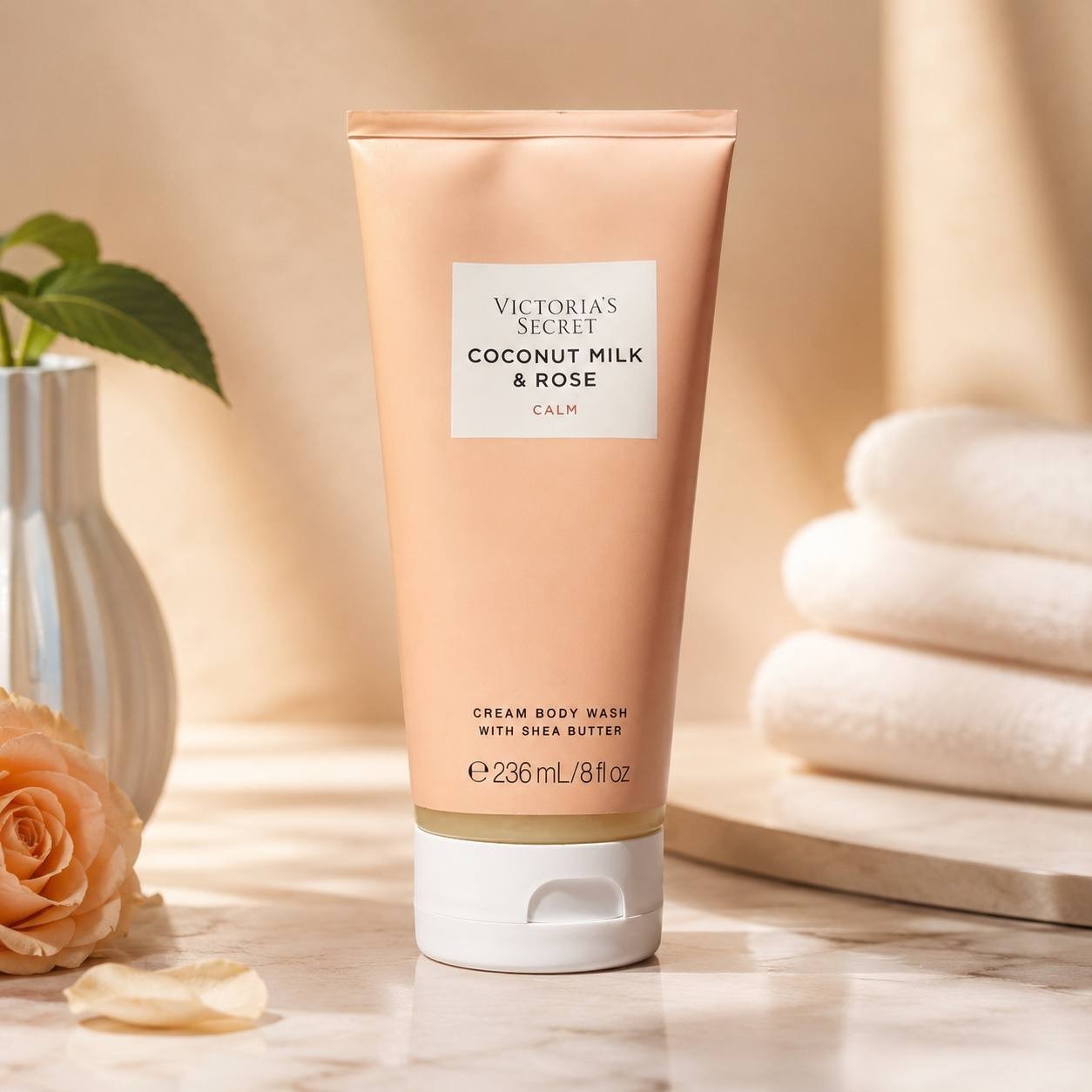 Victoria’s Secret Coconut Milk & Rose Calm Cream Body Wash 8 fl oz Shea Butter