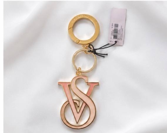 Victoria’s Secret VS Pink Gold Metal Keychain Bag Charm New
