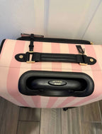 Victoria’s Secret Pink Stripe Rolling Carry On Suitcase Spinner Luggage NWT