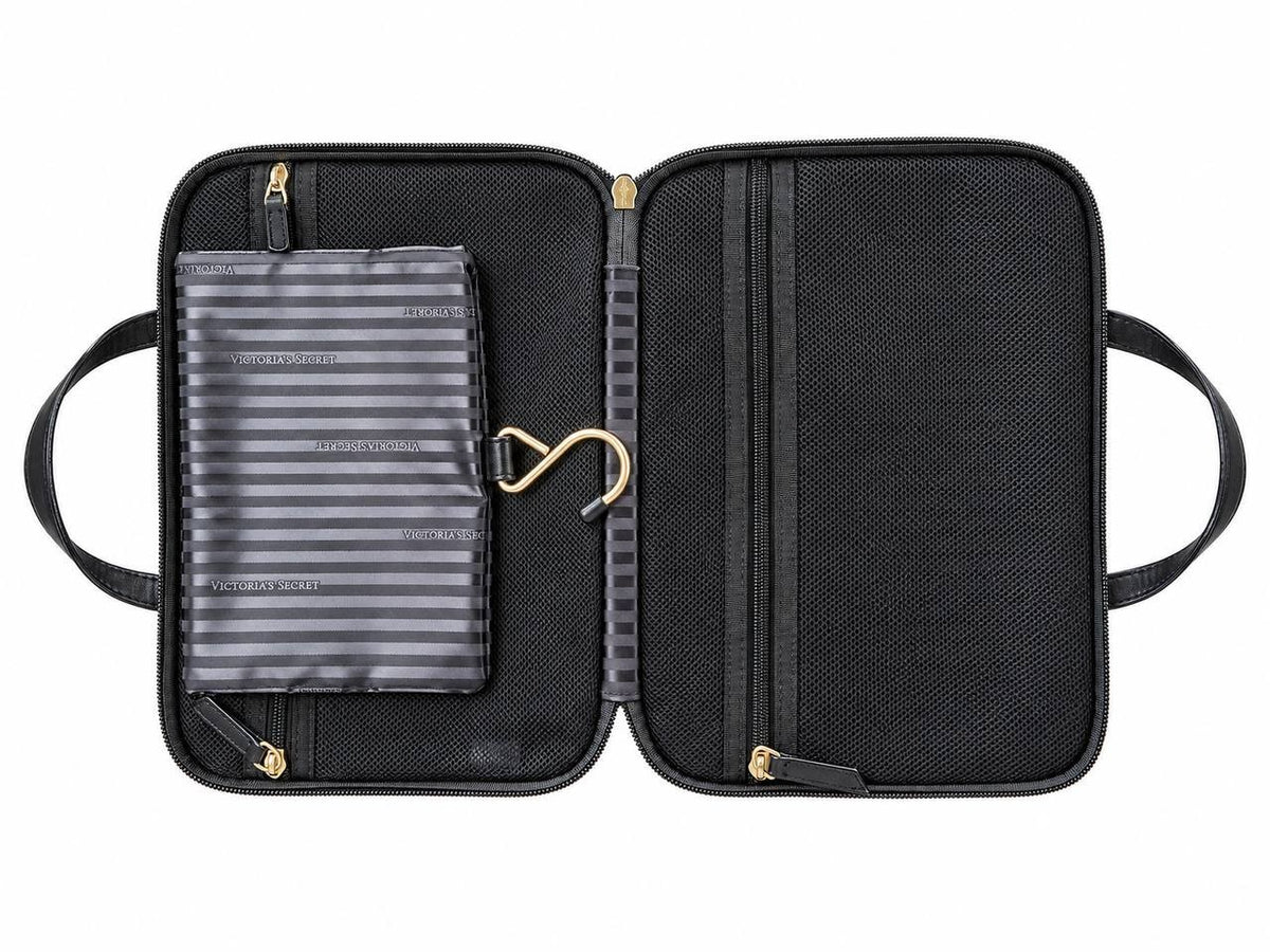 Victoria’s Secret Pink Stripe Hanging Cosmetic Travel Organizer Case