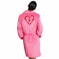 Victoria’s Secret Pink Plush Heart Robe Soft Fleece Belted Bathrobe NWT XS