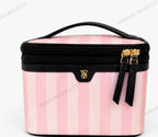 Victoria’s Secret Pink Stripe Cosmetic Bag Travel Makeup Case Large NWT