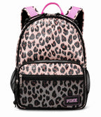 Victoria’s Secret PINK Sequin Leopard Backpack Pink Black 15” Laptop NWT