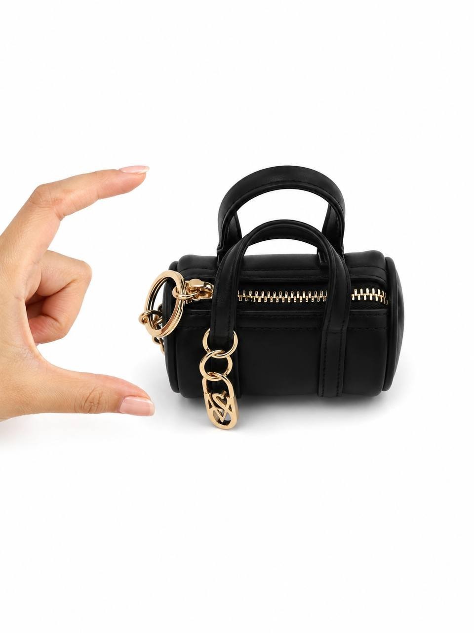 Victoria’s Secret Mini Barrel Bag Keychain Black