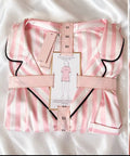 Victoria’s Secret Satin Pajama Set Pink White Stripe Dubai XS NWT