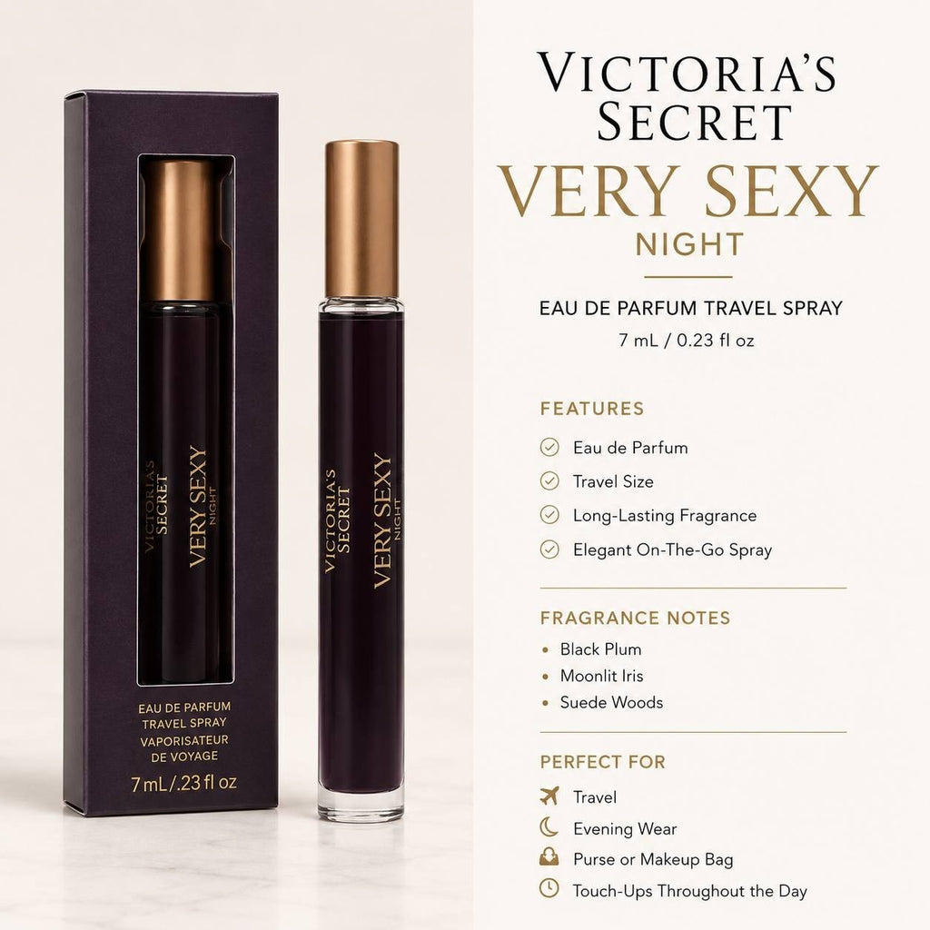 VS Very Sexy Night Eau de Parfum Travel Spray 7 mL 0.23 oz New Sealed