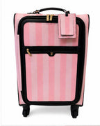 Victoria’s Secret Pink Stripe Carry On Luggage 22” Spinner Travel Bag