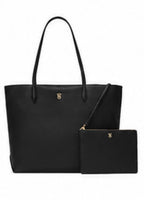 Victoria’s Secret Black Tote Bag & Wristlet Set NWT Large Shopper Purse