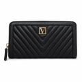Victoria’s Secret Black Zip Around Wallet Wristlet Card Holder Clutch New