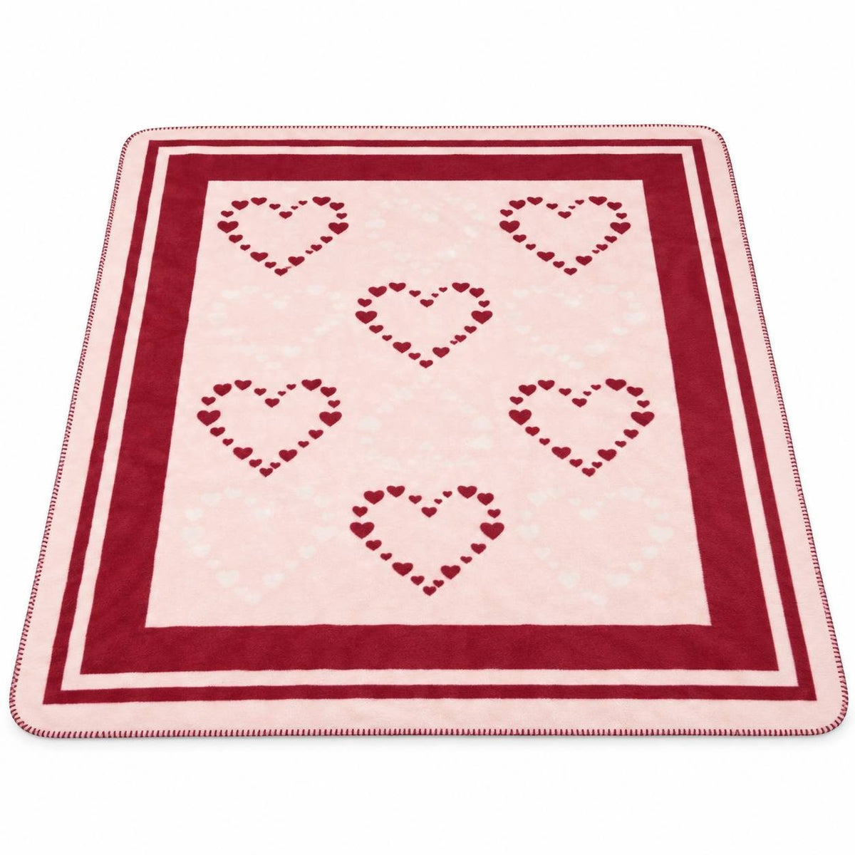 Victoria’s Secret Cozy Fleece Blanket Pink Hearts 59.8x50