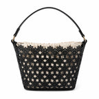 Victoria’s Secret Floral Cutout Bucket Bag Black Crossbody Shoulder Purse NWT