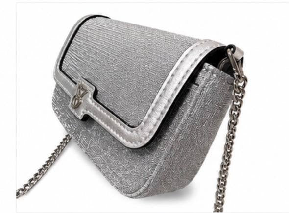 NWT Victoria's Secret Silver Glitter Crossbody Chain Bag Mini Purse