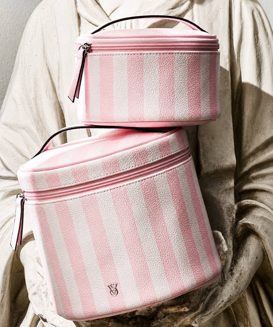 Victoria’s Secret Pink Stripe Cosmetic Case Set