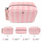 Victoria’s Secret Pink Stripe Cosmetic Makeup Bag Travel Pouch NWT