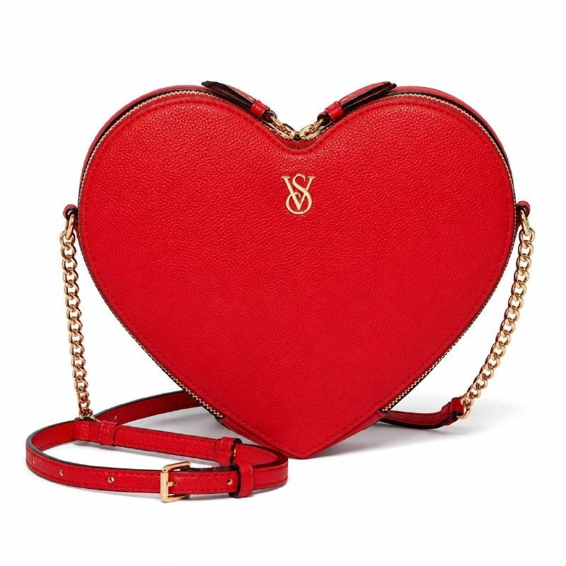 Victoria’s Secret Red Heart Crossbody Bag Gold Hardware