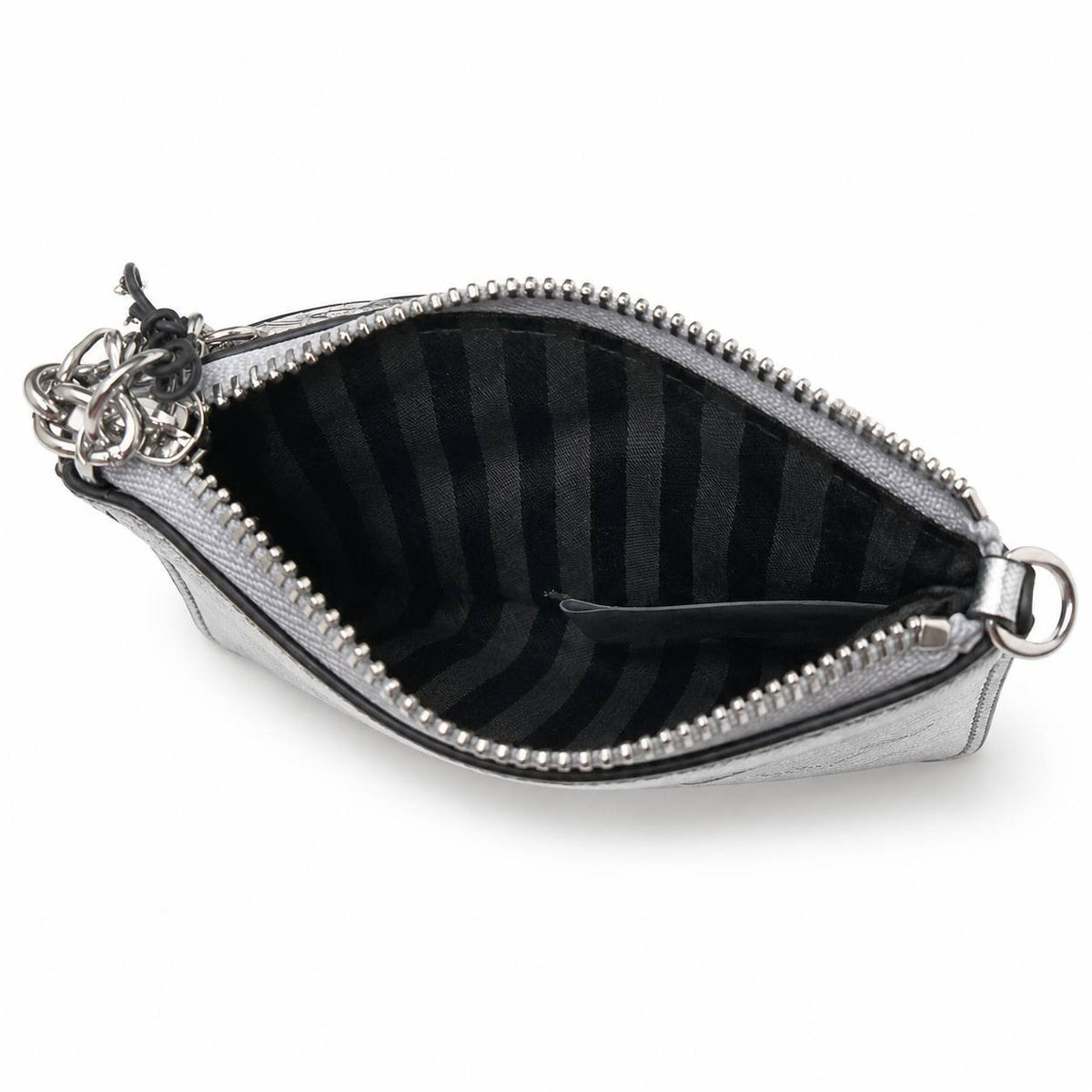 Victoria’s Secret Silver Card Holder Zip Wallet Keychain