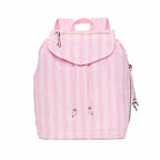 Victoria’s Secret Pink Stripe Drawstring Backpack Travel Gym School Laptop Bag
