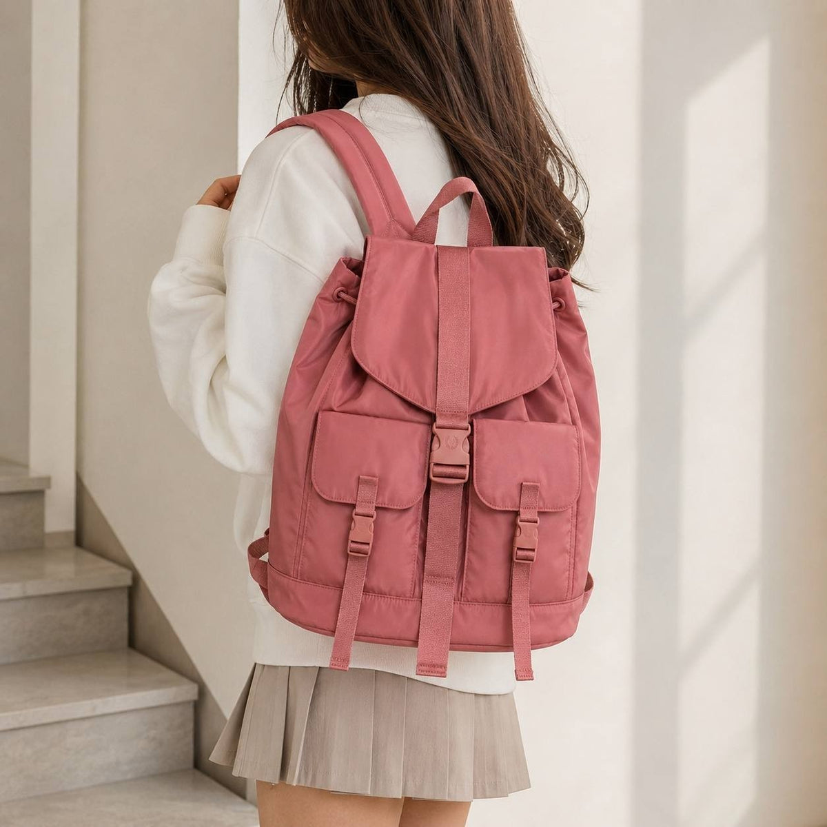 Victoria’s Secret Cargo Backpack Pink Travel School Laptop Casual Bag Women
