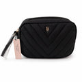 VS Quilted Travel Cosmetic Bag Black Makeup Organizer Wristlet NWT