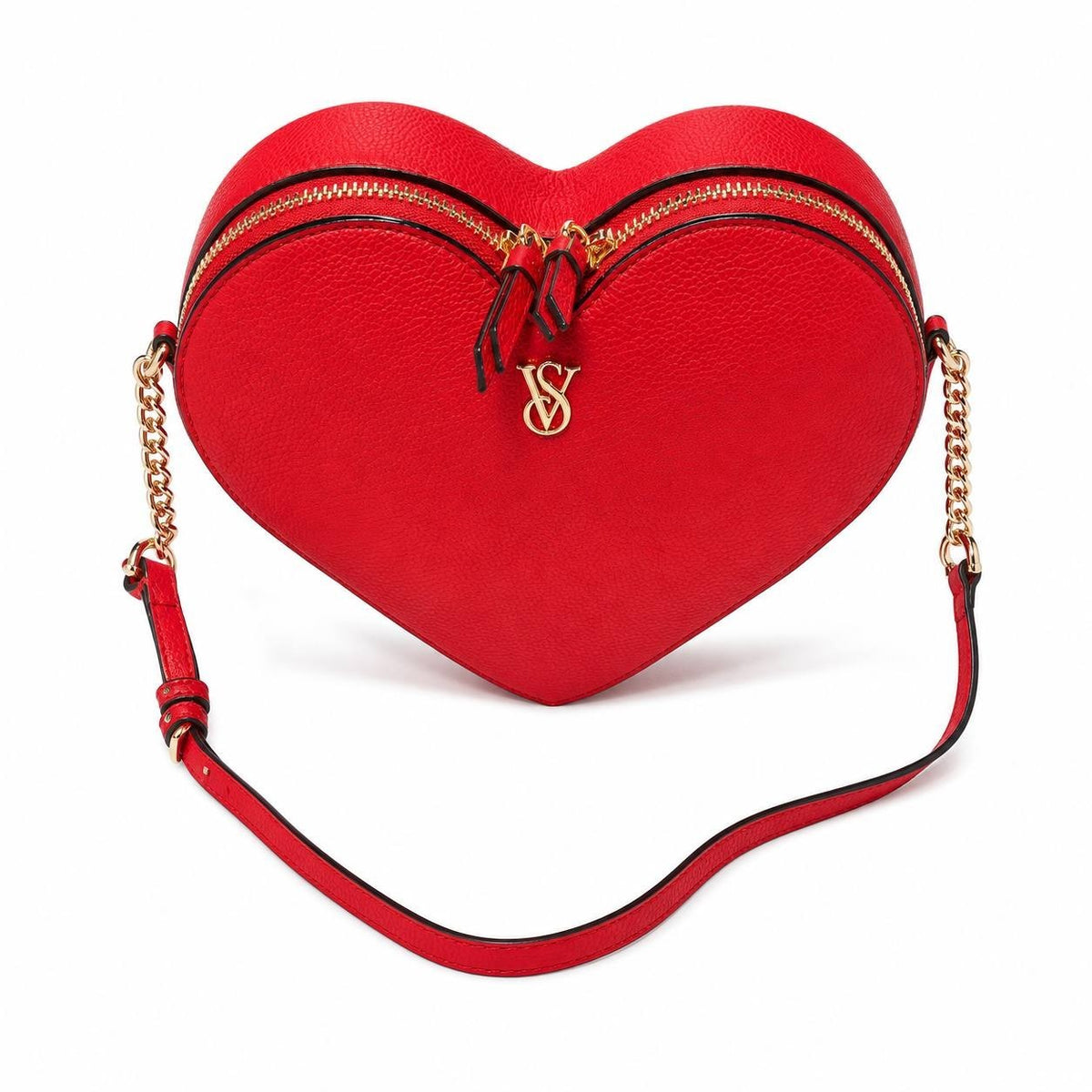 Victoria’s Secret Red Heart Crossbody Bag Gold Hardware