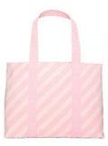 Victoria’s Secret Pink Striped Cotton Canvas Tote Bag Zip Top