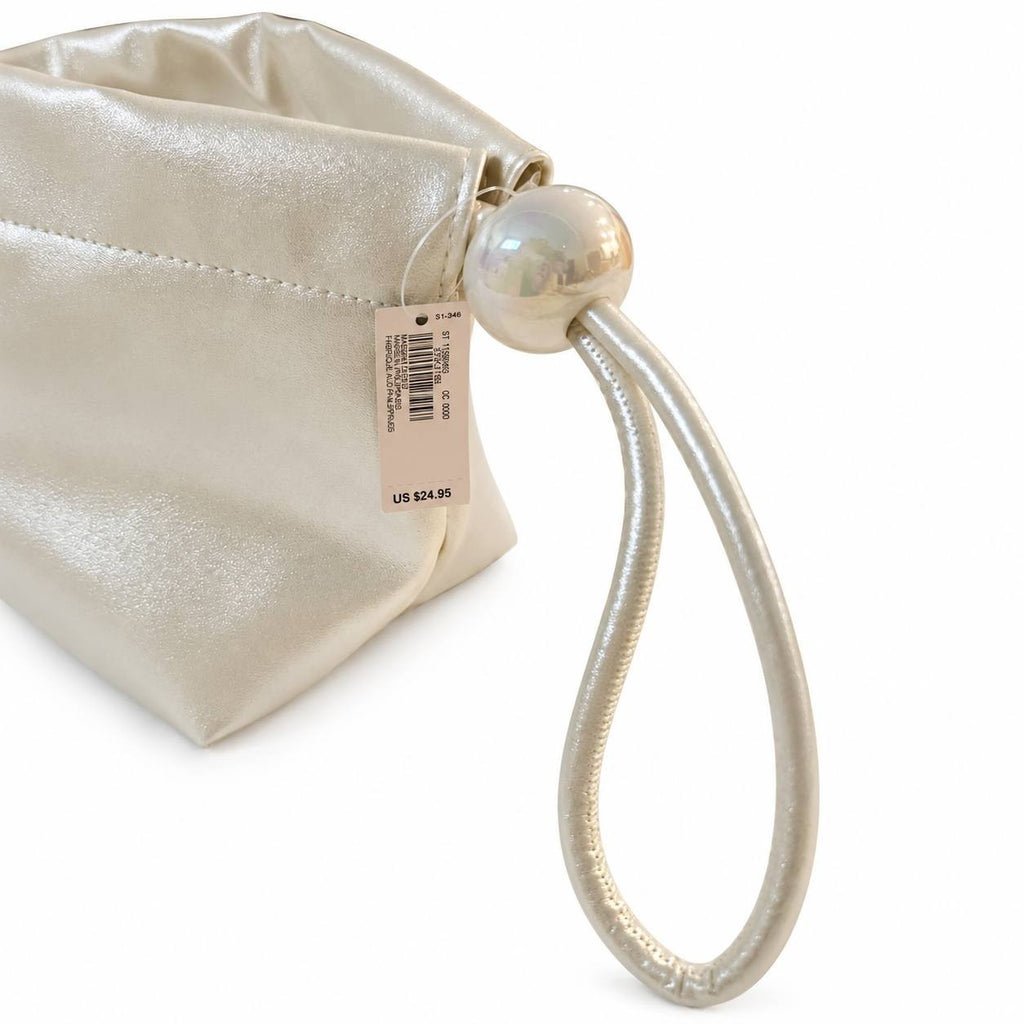 Victoria’s Secret Champagne Metallic Pearl Pouch Wristlet NWT