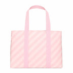 Victoria’s Secret Pink Striped Cotton Canvas Tote Bag Zip Top