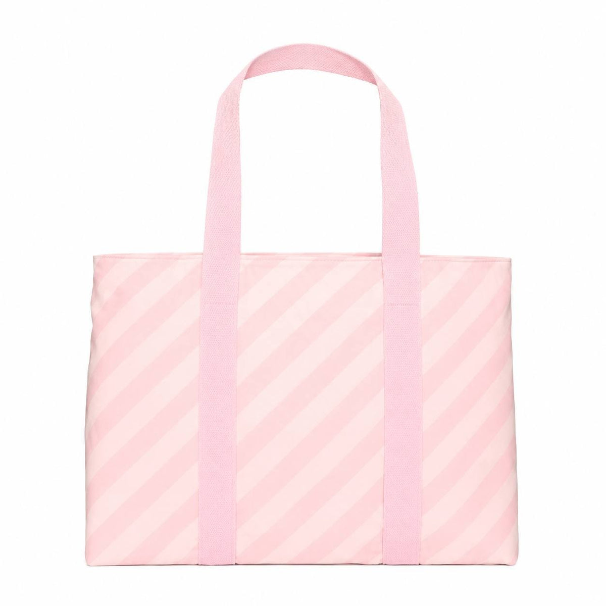Victoria’s Secret Pink Striped Cotton Canvas Tote Bag Zip Top