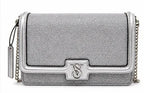 Victoria’s Secret Silver Glitter Crossbody Bag Chain Strap NWT