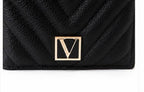 Victoria’s Secret Black Quilted Passport Holder Travel Wallet Case NWT