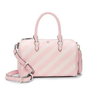 Victoria’s Secret Pink Stripe Mini Duffle Bag Crossbody Satchel Faux Leather NWT
