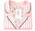 Victoria’s Secret Satin Pajama Set Pink White Stripe Dubai Small NWT