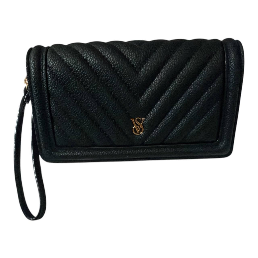 NWT Victoria’s Secret Black Wristlet Wallet Clutch Card Holder Zip
