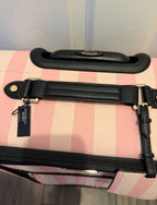 Victoria’s Secret Pink Stripe Rolling Carry On Suitcase Spinner Luggage NWT