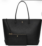 Victoria’s Secret Black Tote Bag & Wristlet Set NWT Large Shopper Purse
