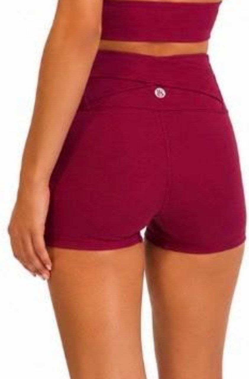 Victoria’s Secret VSX Ultra High Rise Shortie Shorts XS Wine Berry NWT